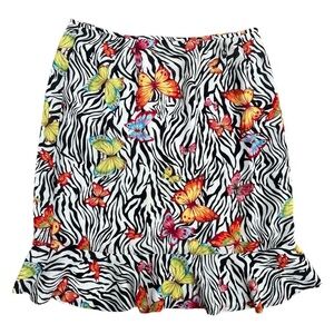 Butterfly Zebra Print Skirt